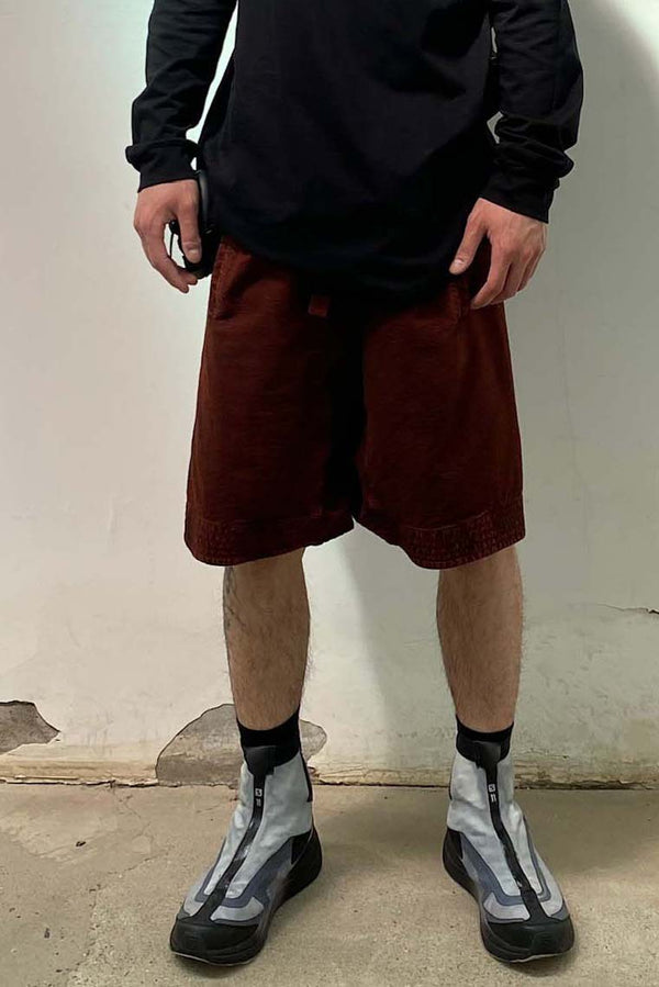 BORIS BIDJAN SABERI Plant-dyed drawstring shorts P21 F1506F-W